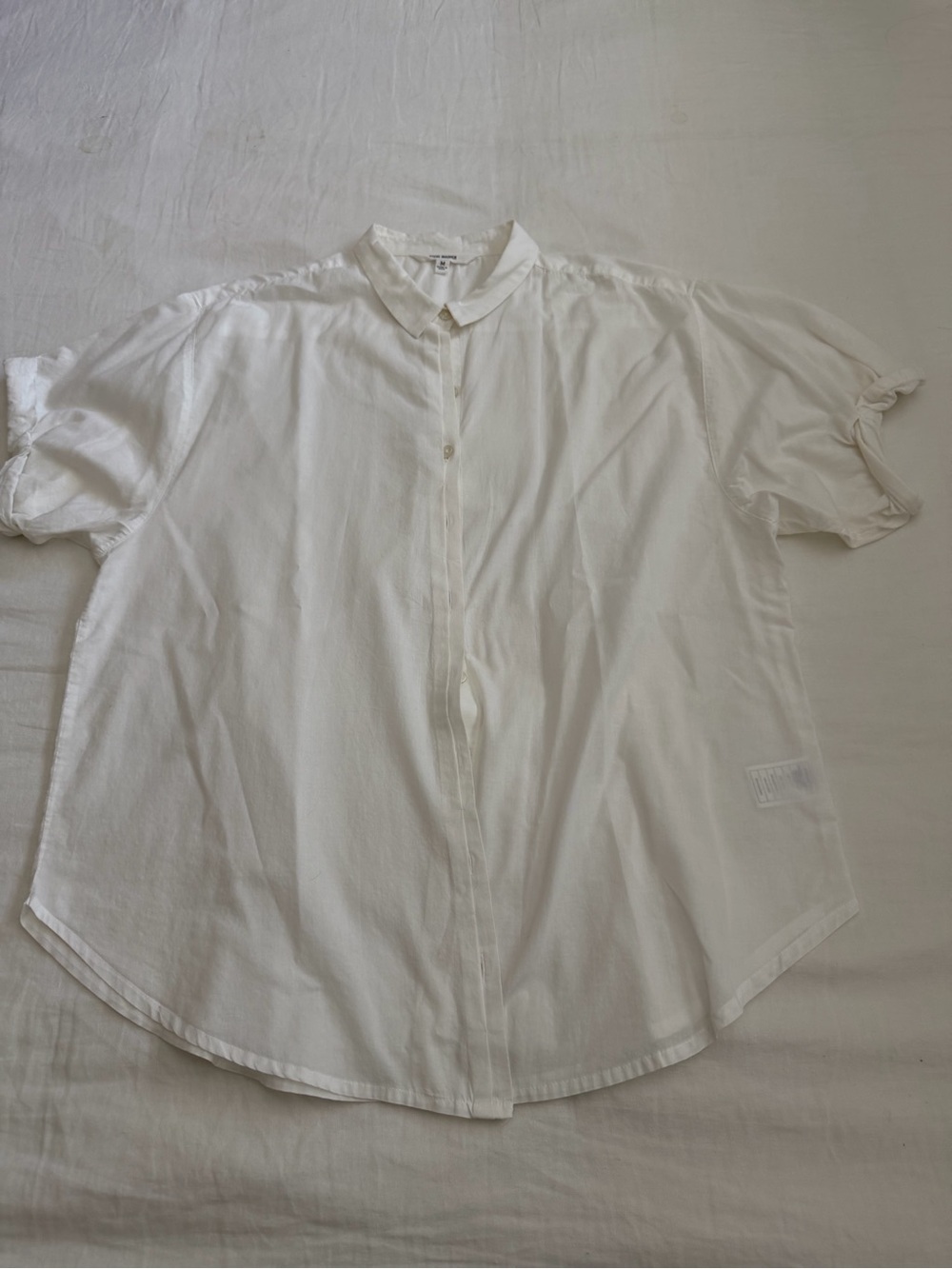 Steve Madden White Short Sleeve Button-Front Shirt